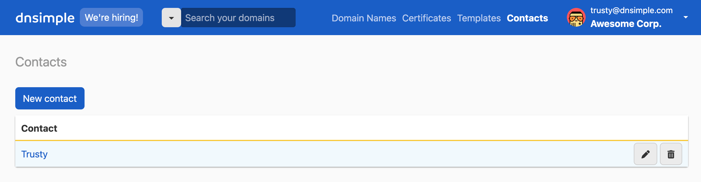 screenshot of adding a contact
